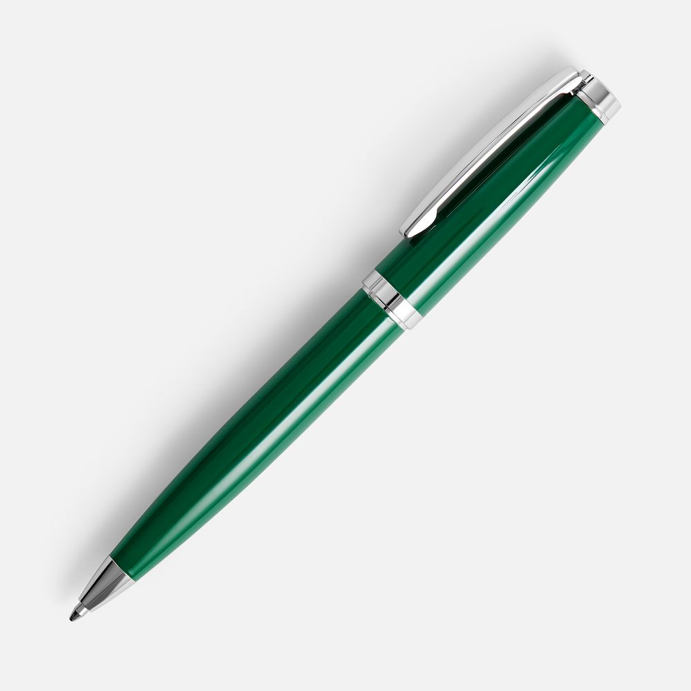 Ручка шариковая Letra Chrome, глянцевая, темно-зеленая