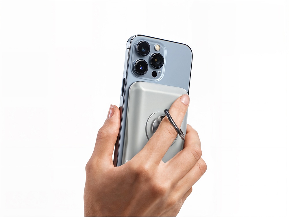 Магнитный беспроводной внешний аккумулятор MagnetIQ, 5000 mah, 10 W, серый Cool gray 7C