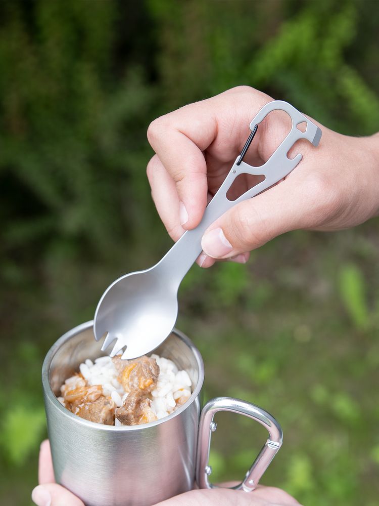 Походный столовый прибор Twin Win, стальной