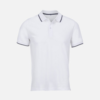 Рубашка поло унисекс Palermo, белая с темно-синим, размер 3XL