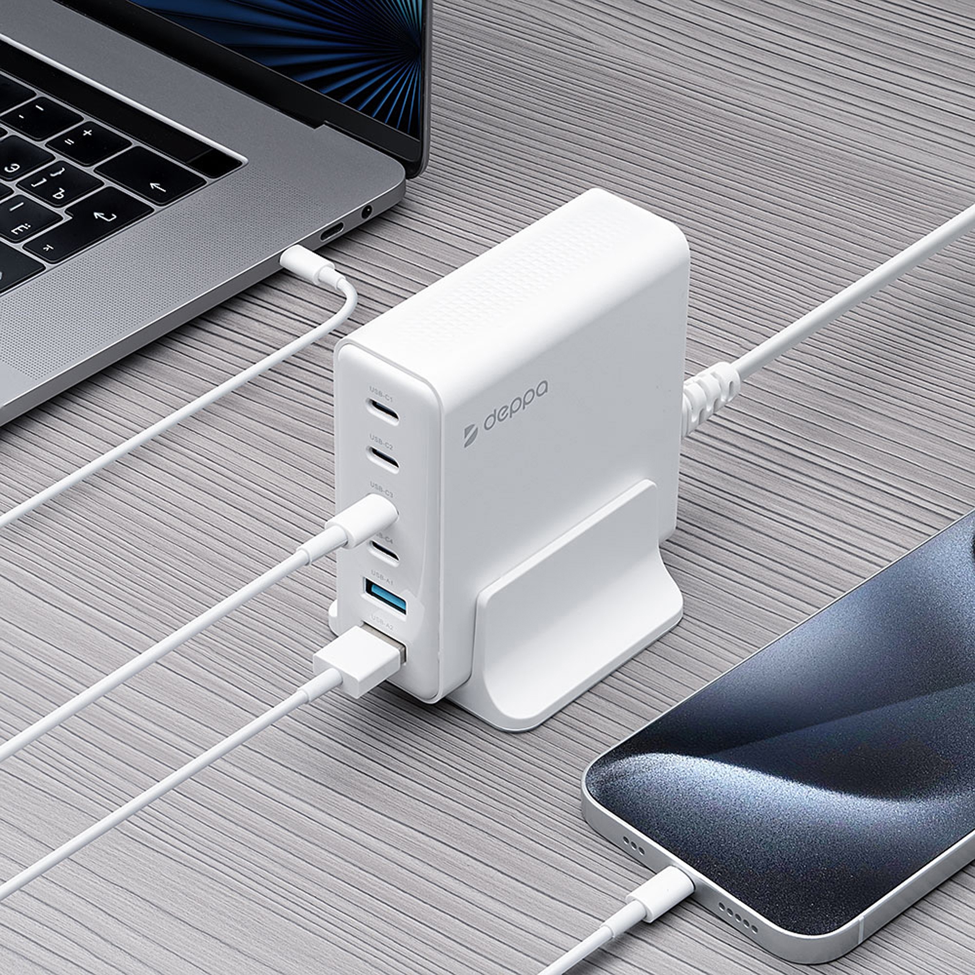 Зарядная станция 4xUSB Type-C, 2xUSB, PD, QC, 160Вт