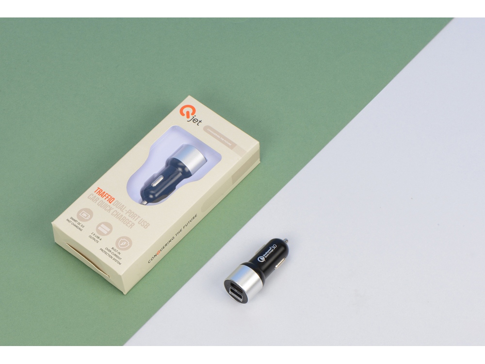 Адаптер автомобильный USB с функцией быстрой зарядки QC 3.0 TraffIQ
