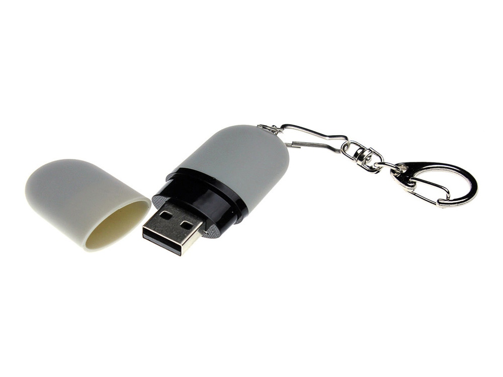 USB 2.0- флешка Goutte Soft-touch на 128 Гб каплевидной формы