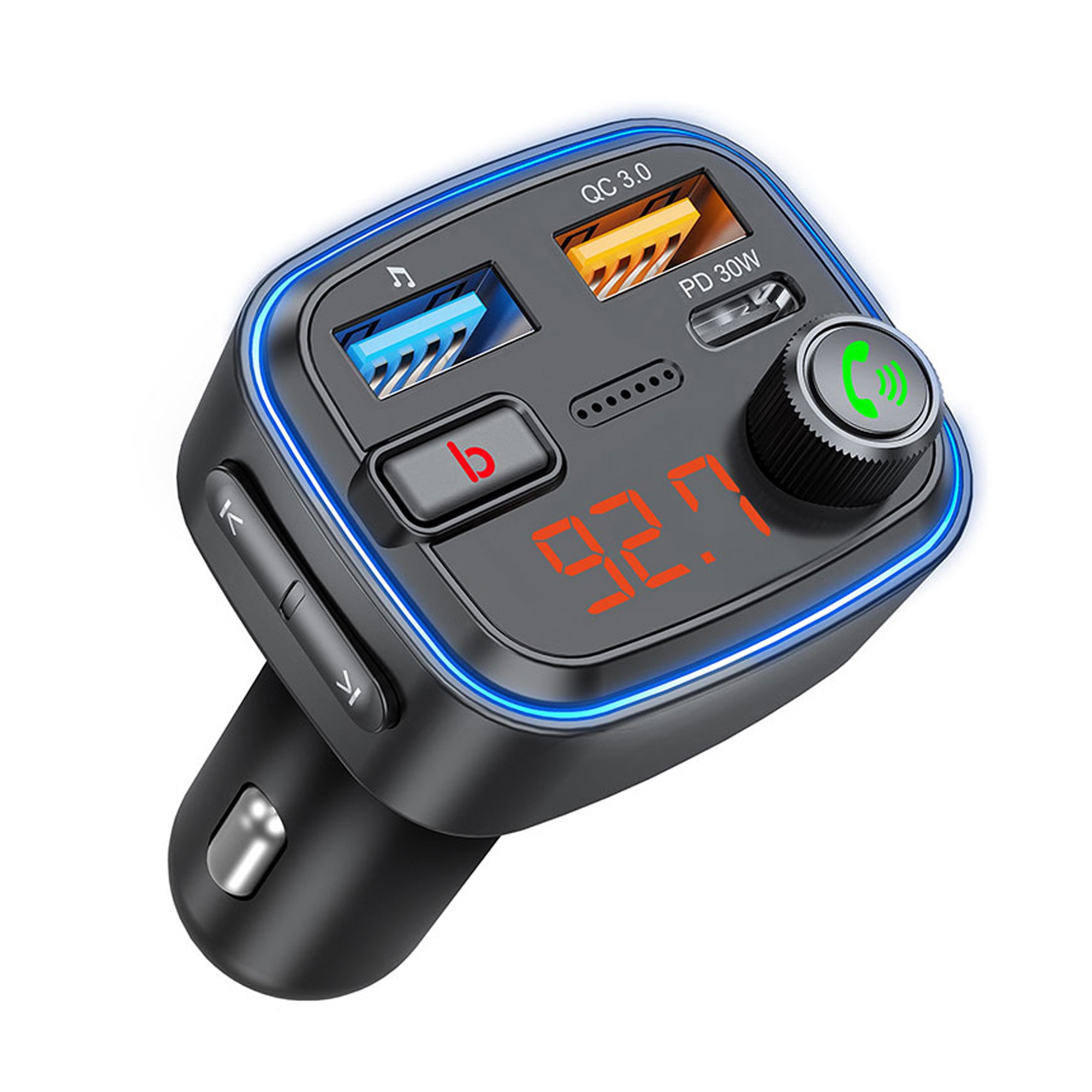 FM-трансмиттер Wave Pro, QC/PD, LED, 48Вт, ENC, Bass boost