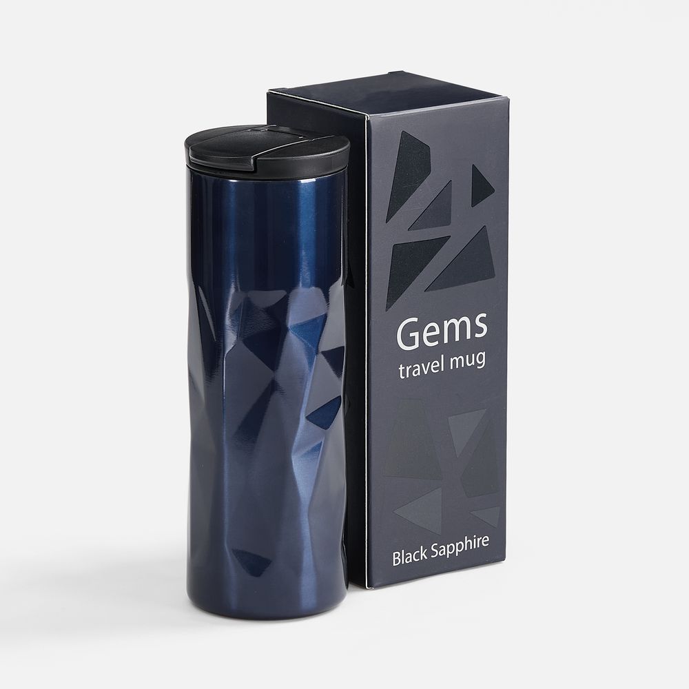 Термостакан Gems Black Sapphire, черный сапфир (синий)