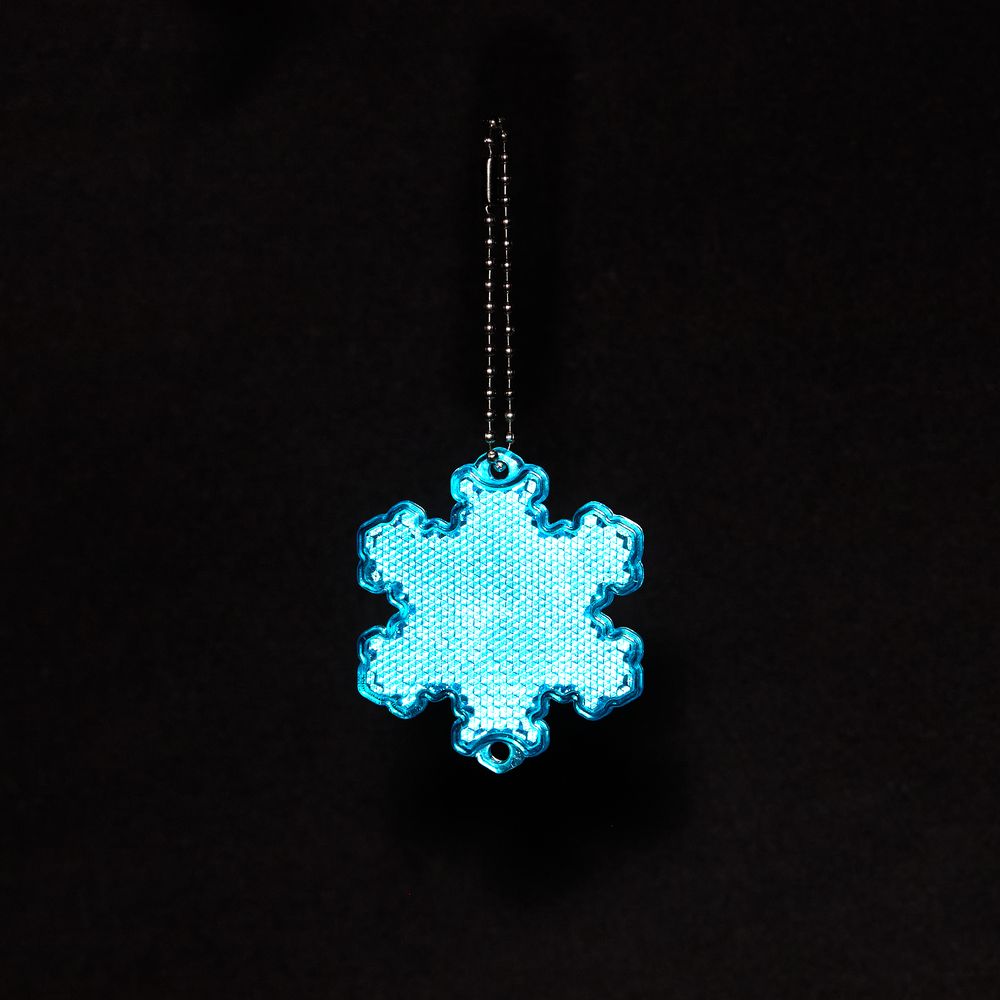 Пешеходный светоотражатель с цепочкой «Снежинка», синий