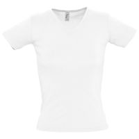 Футболка женская Lady 220 с V-обр. вырезом, белая, размер XXL