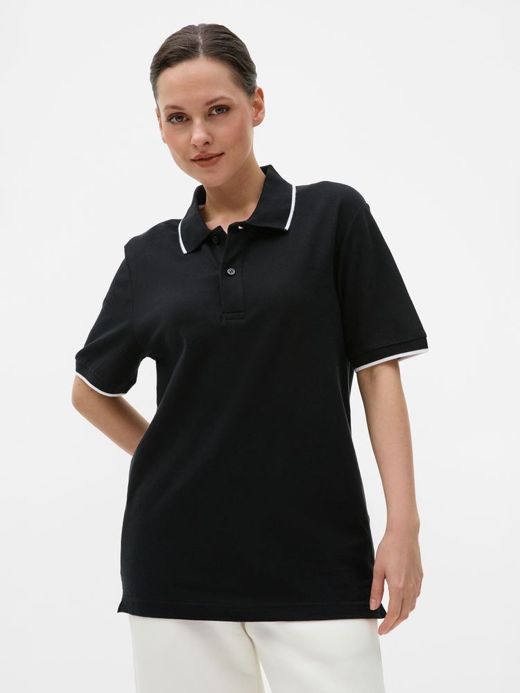 Рубашка поло унисекс Palermo, черная с белым