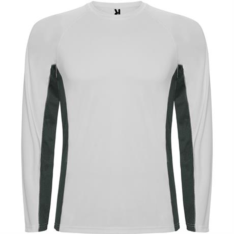 Спортивная футболка SHANGHAI L/S мужская, БЕЛЫЙ/ТЕМНЫЙ ГРАФИТ S
