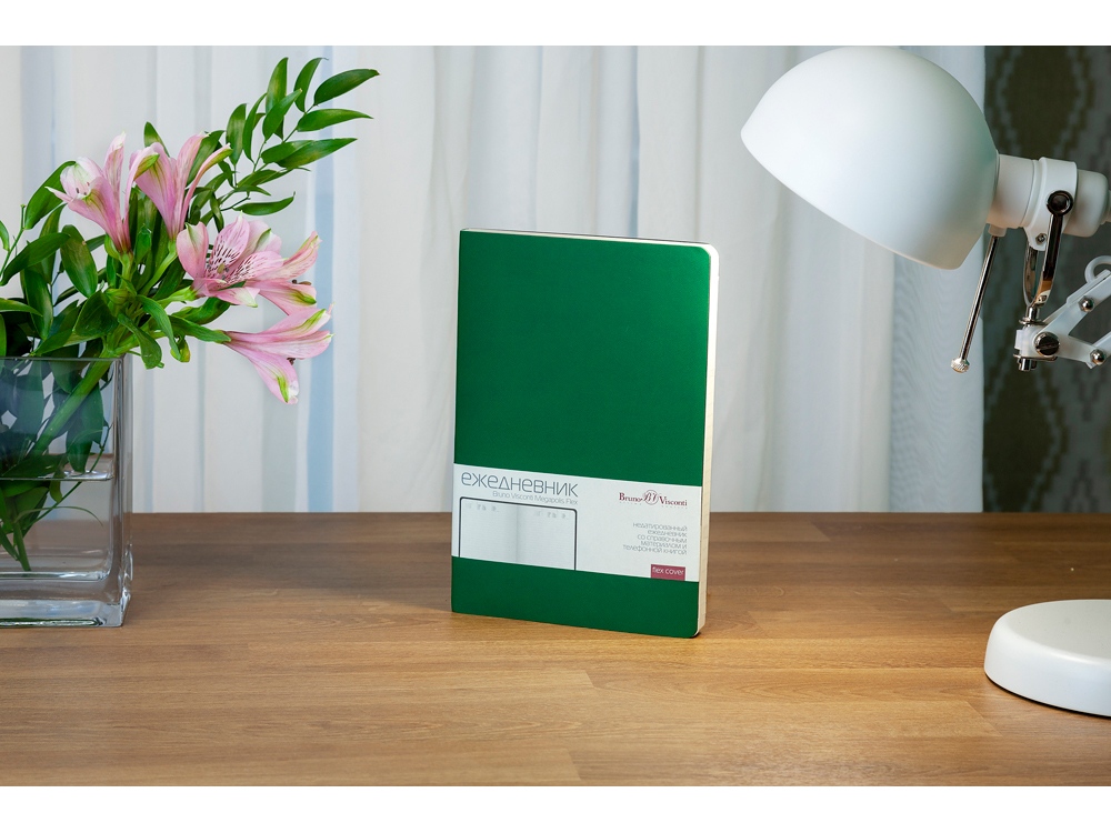 Ежедневник А5 недатированный Megapolis Velvet Flex, зеленый