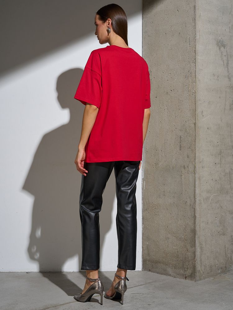 Футболка Oversize Premium, красная