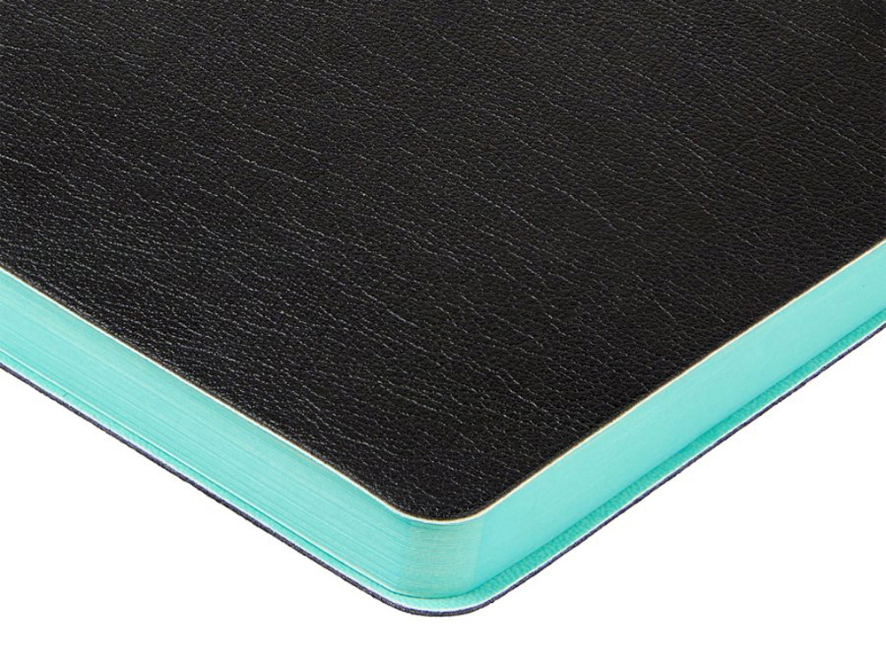 Ежедневник недатированный А5 Boston, черный (бирюзовый обрез)