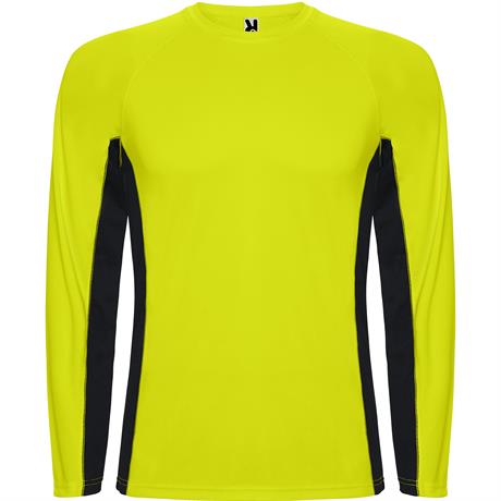 Спортивная футболка SHANGHAI L/S мужская, ФЛУОРЕСЦЕНТНЫЙ ЖЕЛТЫЙ/ЧЕРНЫЙ S