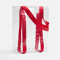 Шопер Clear Fest, ver.2, прозрачный с красными ручками