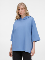 Футболка оверсайз унисекс с капюшоном Neofit, синяя, размер XL/XXL