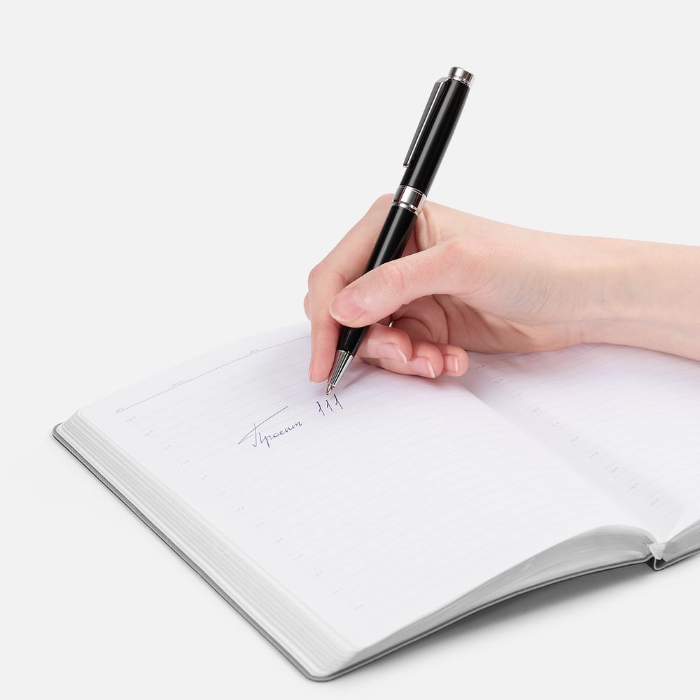 Ручка шариковая Broad Ring, глянцевая, черная