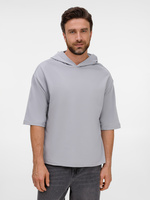 Футболка оверсайз унисекс с капюшоном Neofit, светло-серая, размер XL/XXL