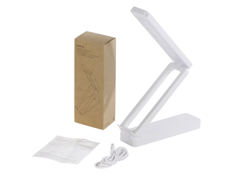 Складывающая настольная лампа с подставкой для телефона Stack N, 3 Вт