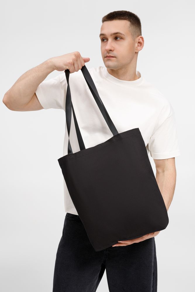 Шопер B5, черный с черными ручками