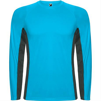 Спортивная футболка SHANGHAI L/S мужская, БИРЮЗОВЫЙ/ТЕМНЫЙ ГРАФИТ XL