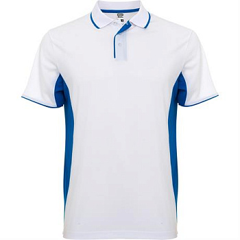 Спортивная футболка поло MONTMELO мужская, БЕЛЫЙ/КОРОЛЕВСКИЙ СИНИЙ M