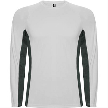 Спортивная футболка SHANGHAI L/S мужская, БЕЛЫЙ/ТЕМНЫЙ ГРАФИТ L