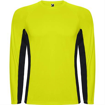 Спортивная футболка SHANGHAI L/S мужская, ФЛУОРЕСЦЕНТНЫЙ ЖЕЛТЫЙ/ЧЕРНЫЙ L