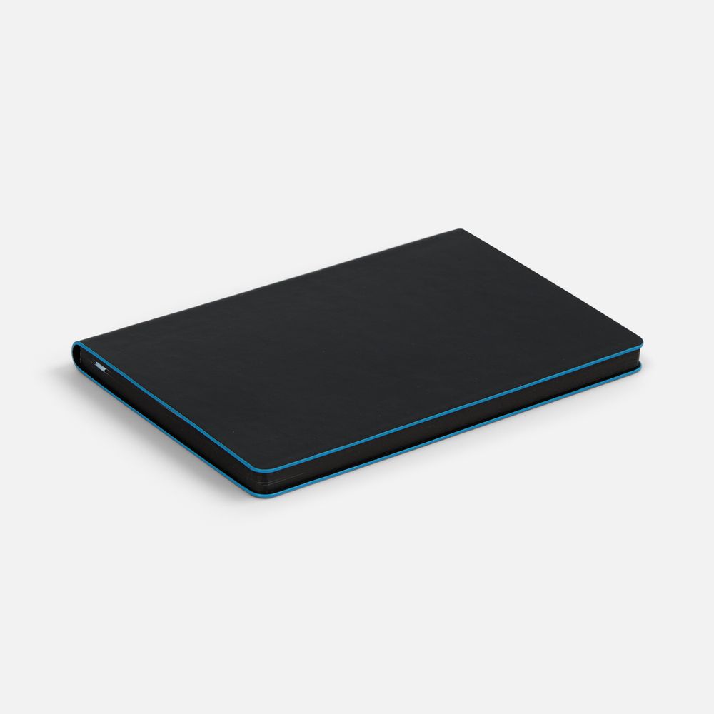 Ежедневник Trait, недатированный, черный с голубым