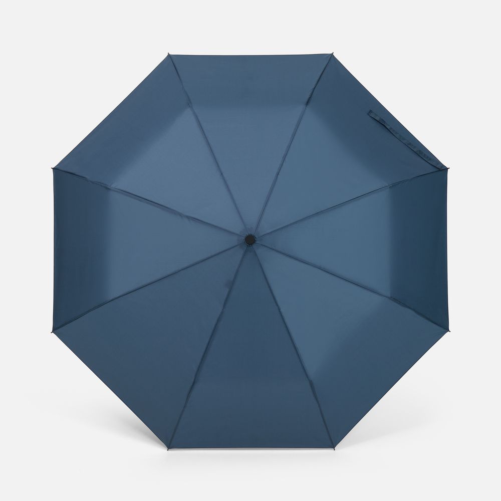 Зонт складной Classic, темно-синий с темной ручкой