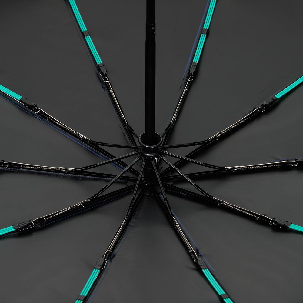 Зонт складной Skymate с УФ-защитой и ручкой-карабином, темно-синий