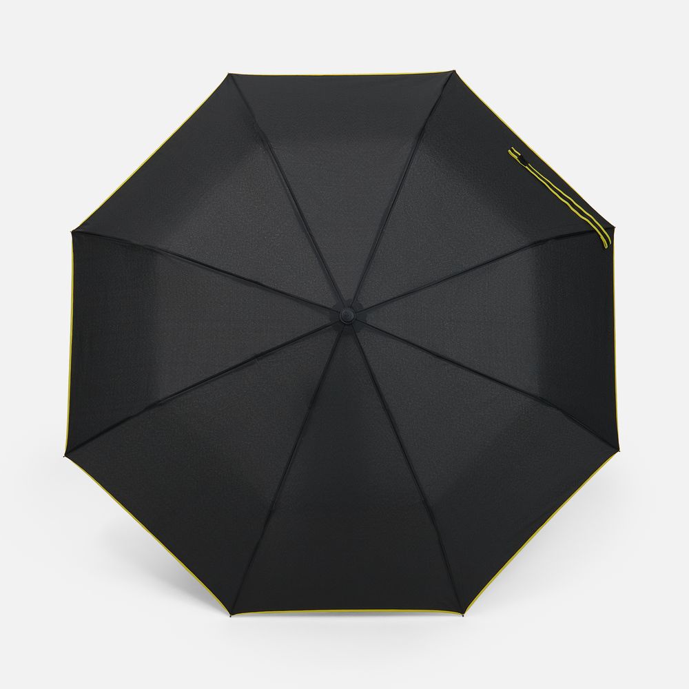 Зонт складной Edgeline, черный с желтым