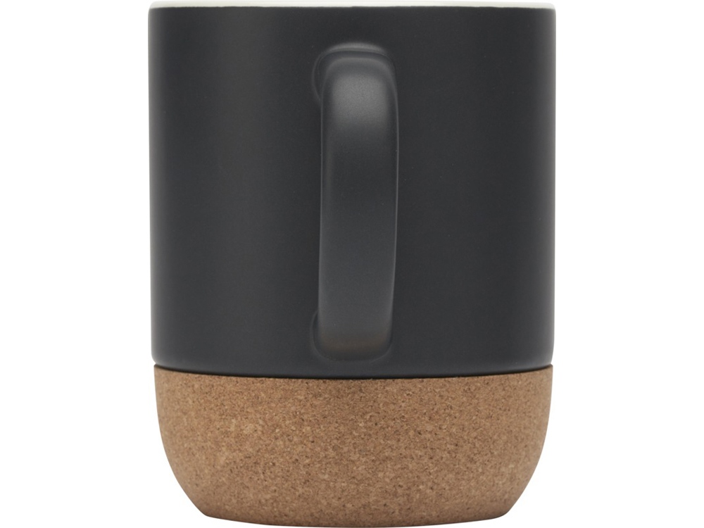 Billie керамическая кружка объемом 300 мл с пробковыми деталями и матовой отделкой, сплошной черный