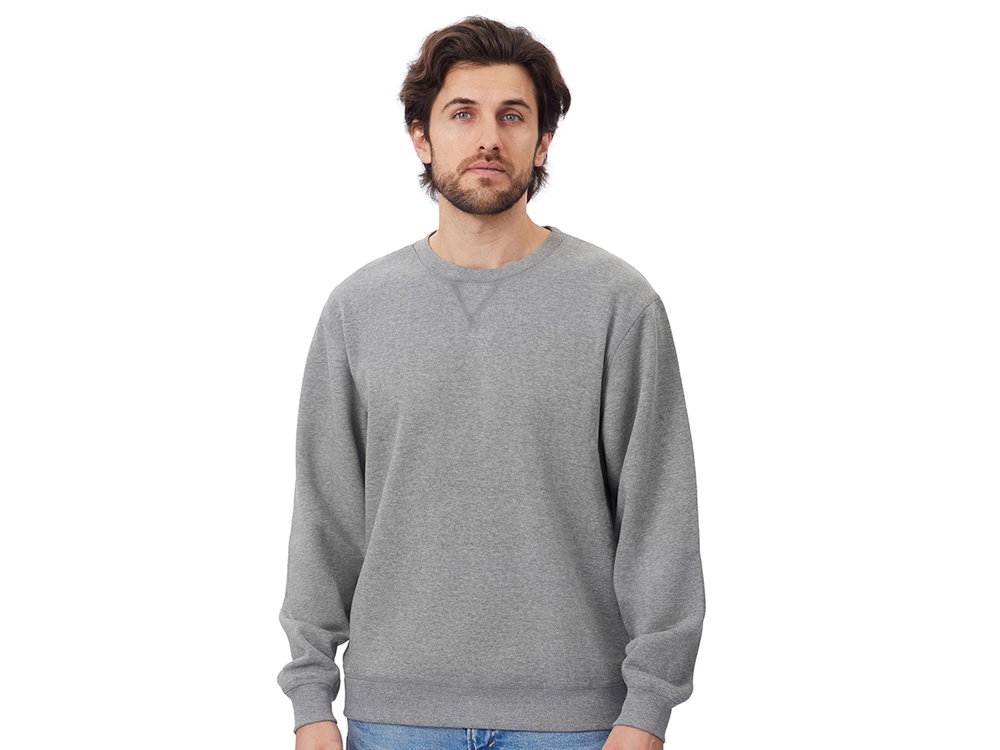 Свитшот оверсайз Lisbon унисекс, серый меланж