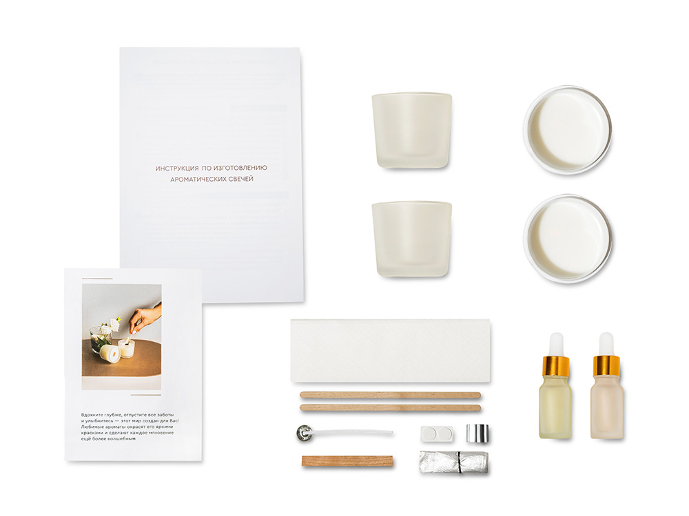 Набор для создания 2-х ароматических свечей: имбирный пряник, рождественская елка