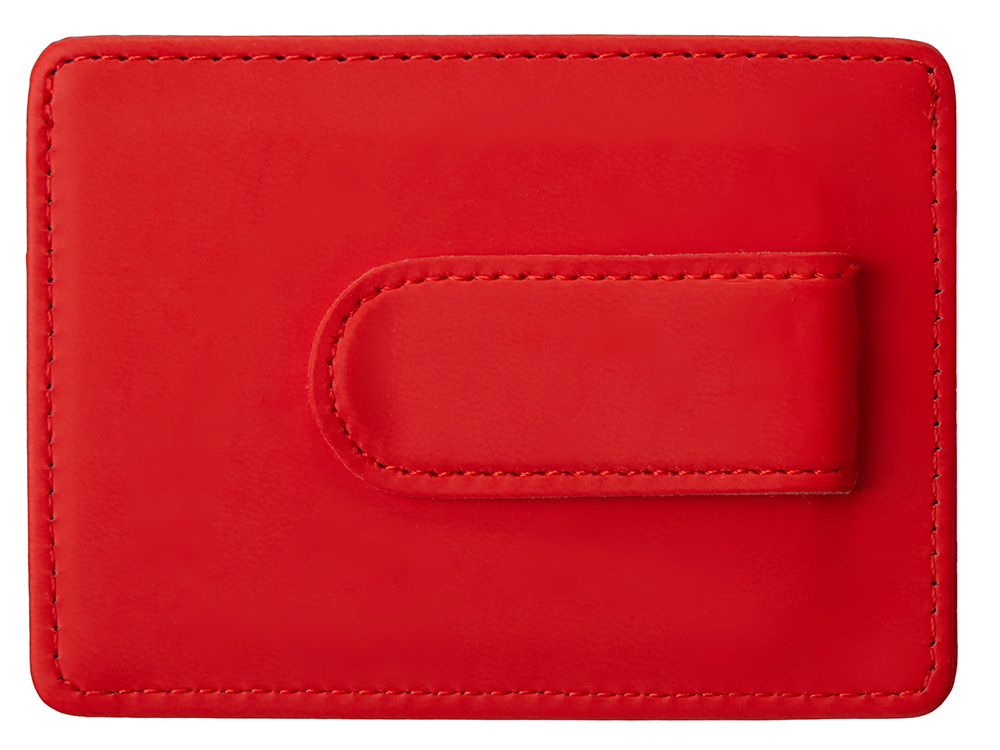Картхолдер для двух карт и наличных денег с зажимом Crave, красный