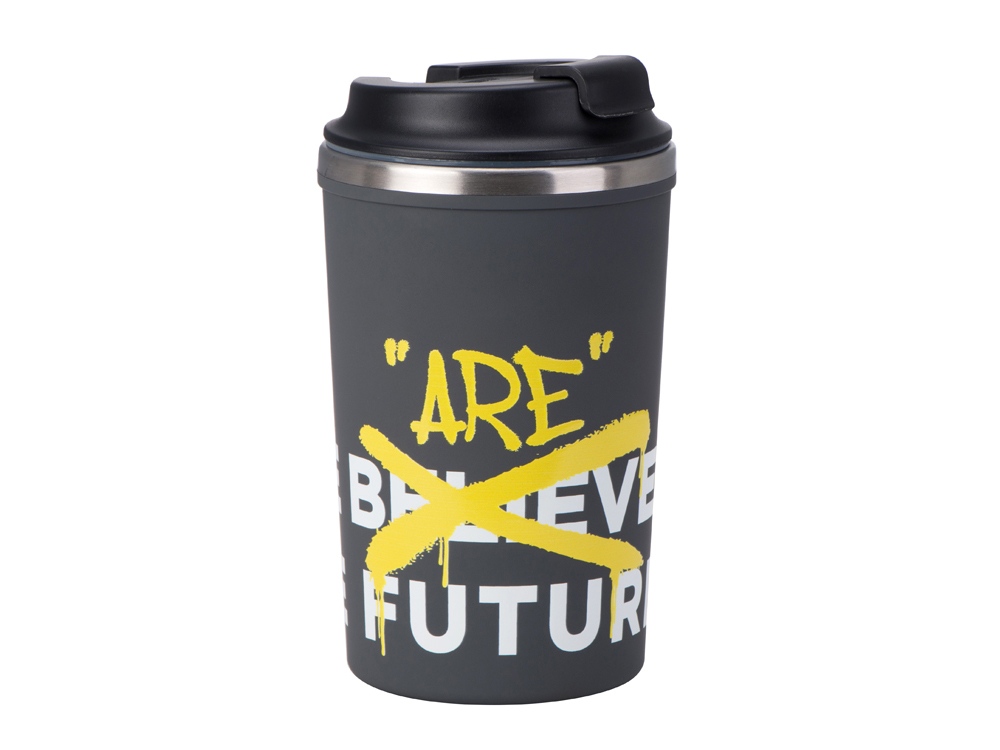 Герметичная термокружка на присоске Kick, 350 мл, с круговой УФ-печатью