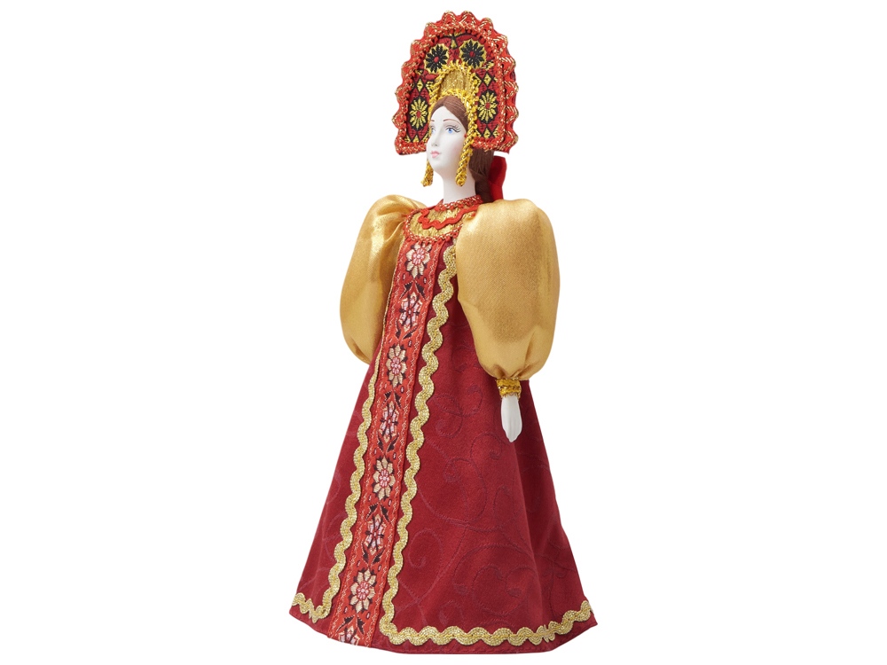 Подарочный набор: кукла фарфоровая, крем-мед, красный