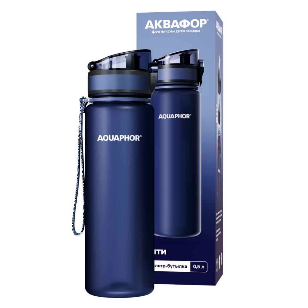 Бутылка-фильтр «Аквафор Сити», темно-синяя