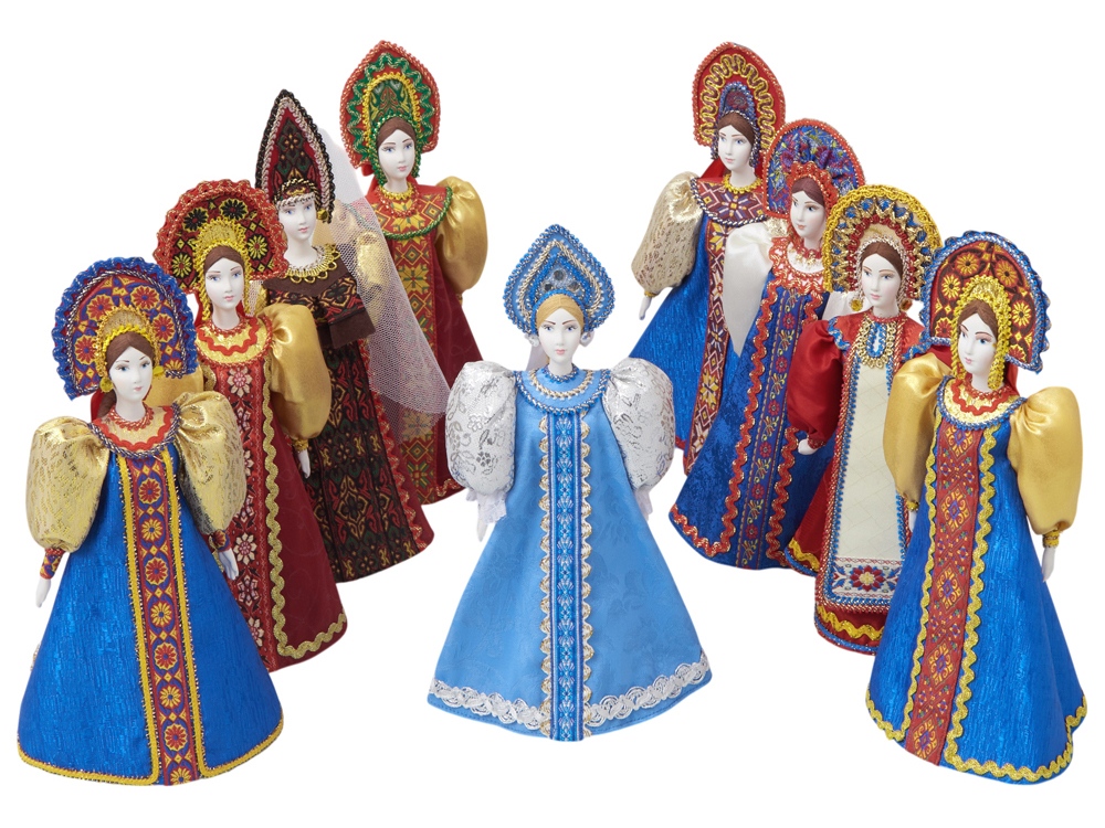 Подарочный набор: кукла фарфоровая, мед, красный