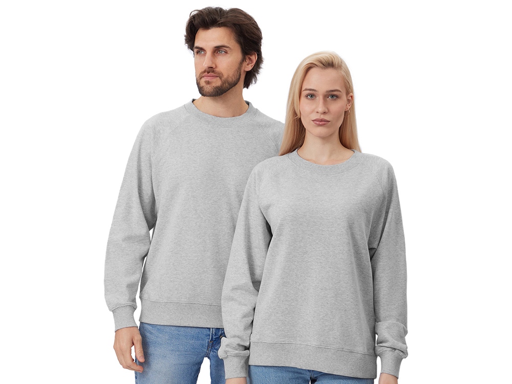 Свитшот оверсайз с рукавом реглан Belgrade, унисекс, серый меланж