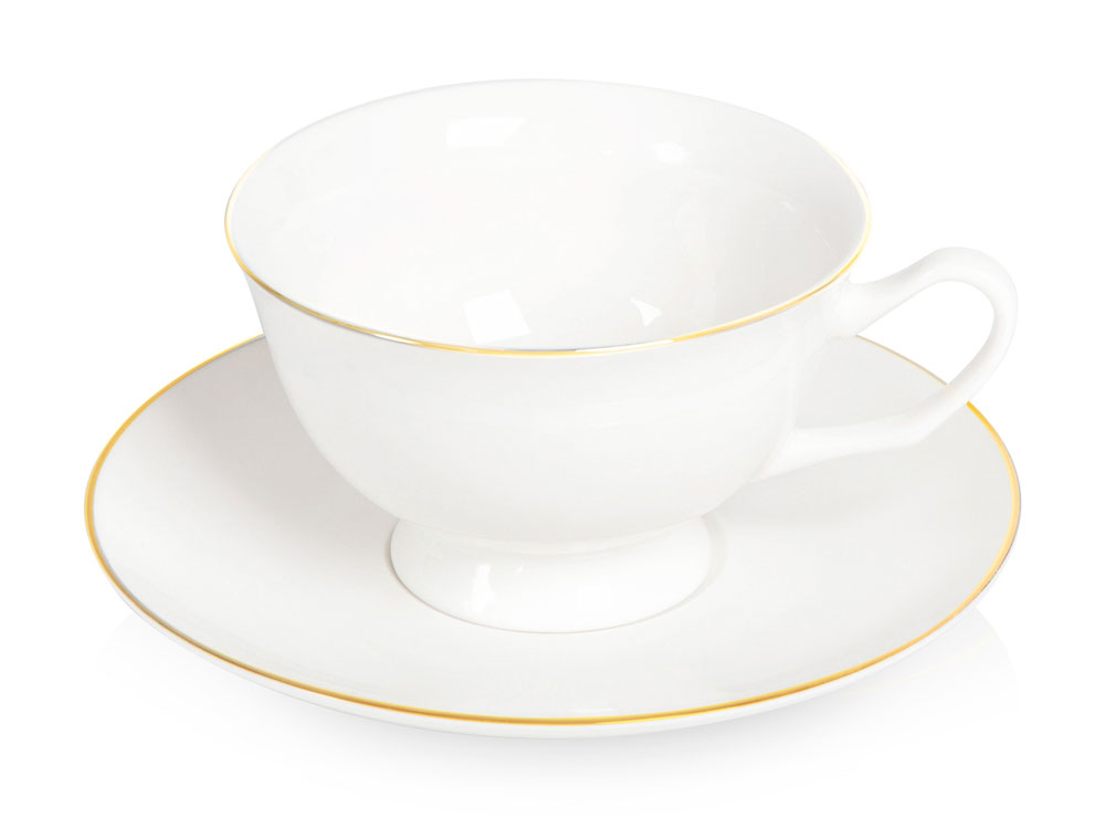 Чайная пара с золотой каймой, 200мл
