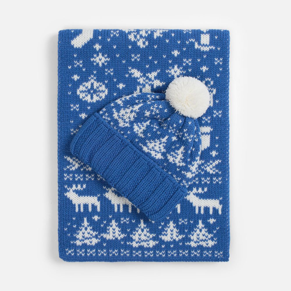 Шапка Holidale, синяя с молочным