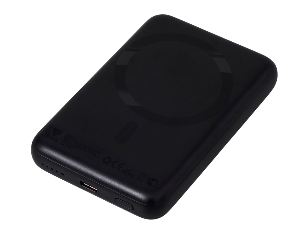 Магнитный внешний беспроводной аккумулятор Polarix, QC/PD, 10000 мАч, черный