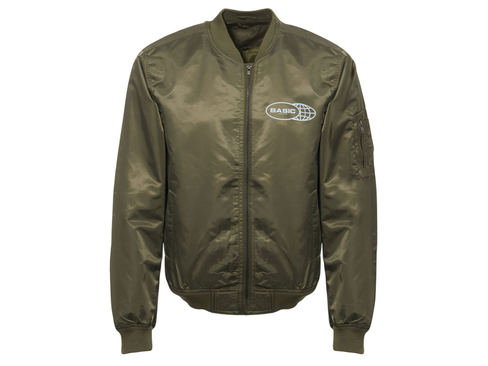 Куртка бомбер Antwerpen унисекс, хаки, ДТФ и бренд тайп