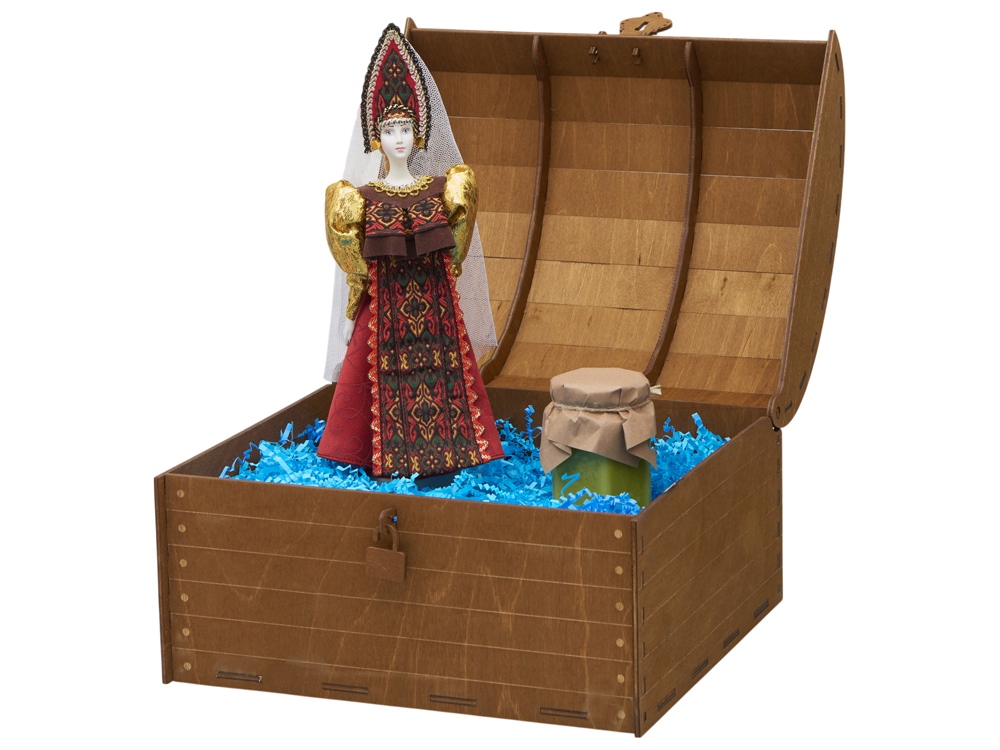 Подарочный набор: кукла фарфоровая, крем-мед, красный