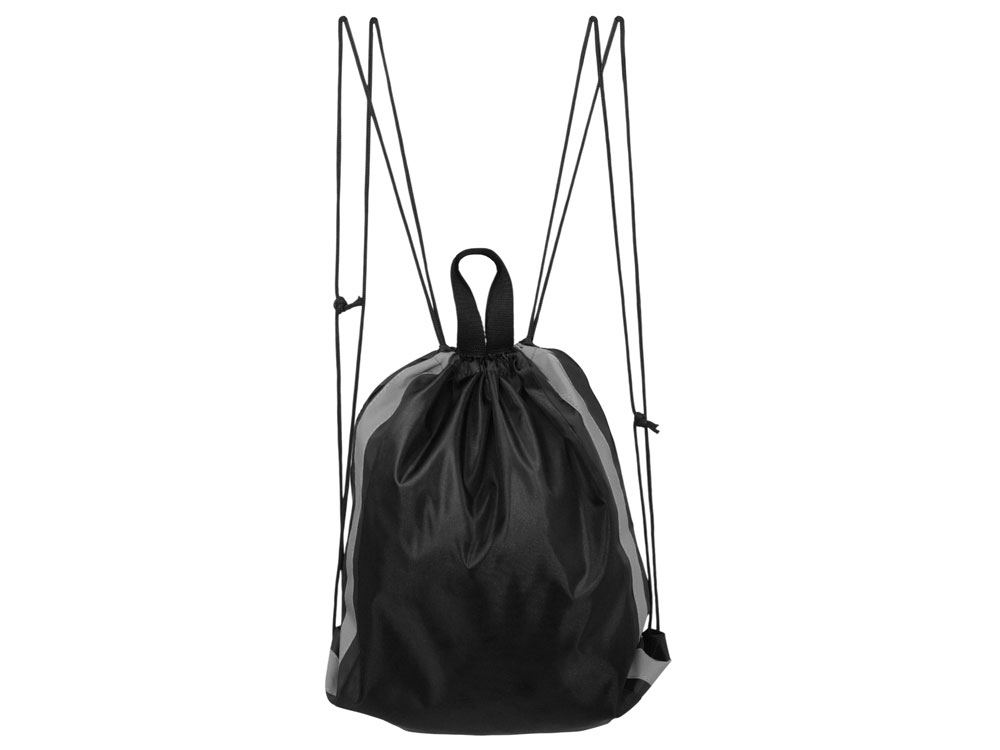Рюкзак-мешок Savy со светоотражающими полосами по бокам, черный