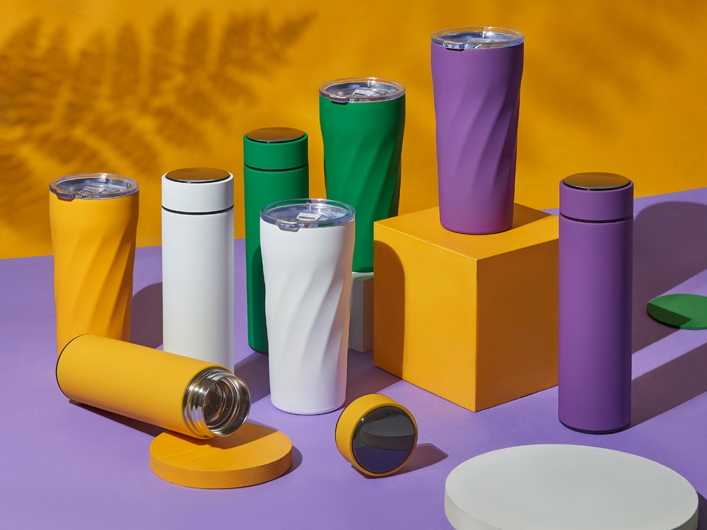 Подарочный набор FAMILY с термосом и термокружкой, белый