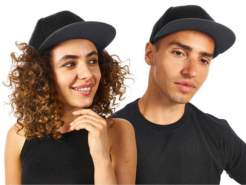 Бейсболка с прямым козырьком Los Angeles 2.0, черный/серый меланж