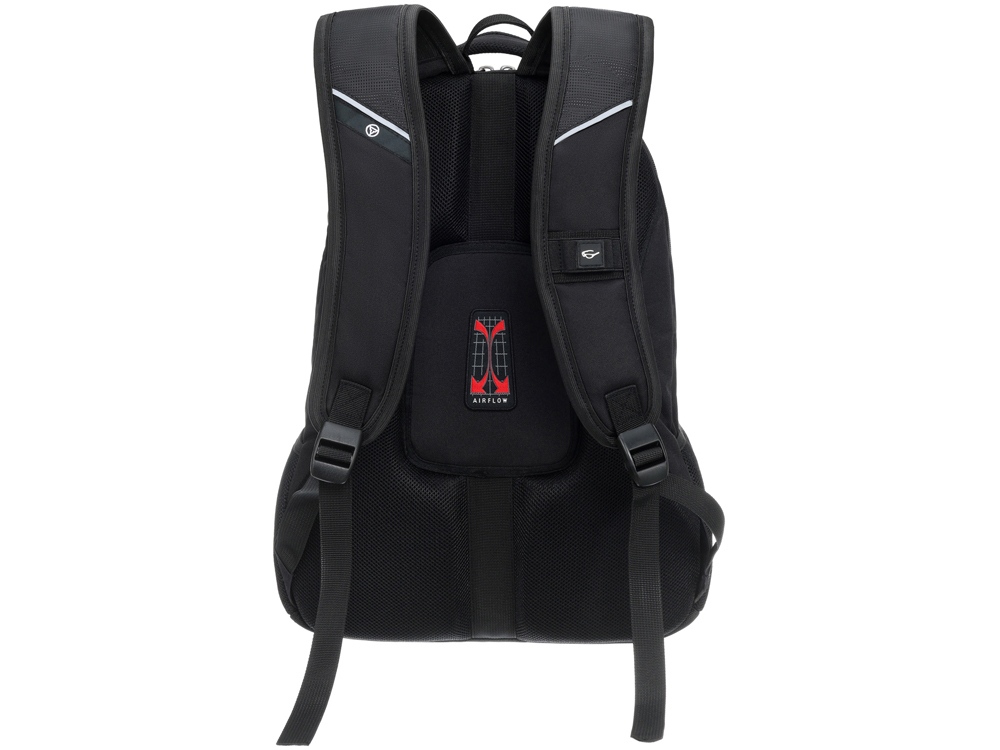 Рюкзак TORBER XPLOR с отделением для ноутбука 15, чёрный/бордовый, полиэстер 600D, 35x20x47 см, 33л