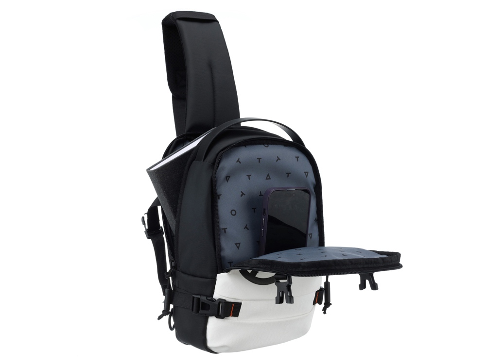 Рюкзак на одно плечо TORBER Xtreme, белый/чёрный, 20 х 8 х 31 см, 5л